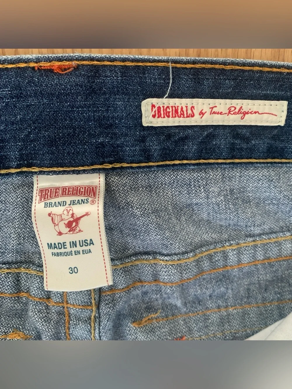 VTG True Religion Ricky Jeans 30 Flap Pockets Blue Medium Wash 100% cotton Y2K